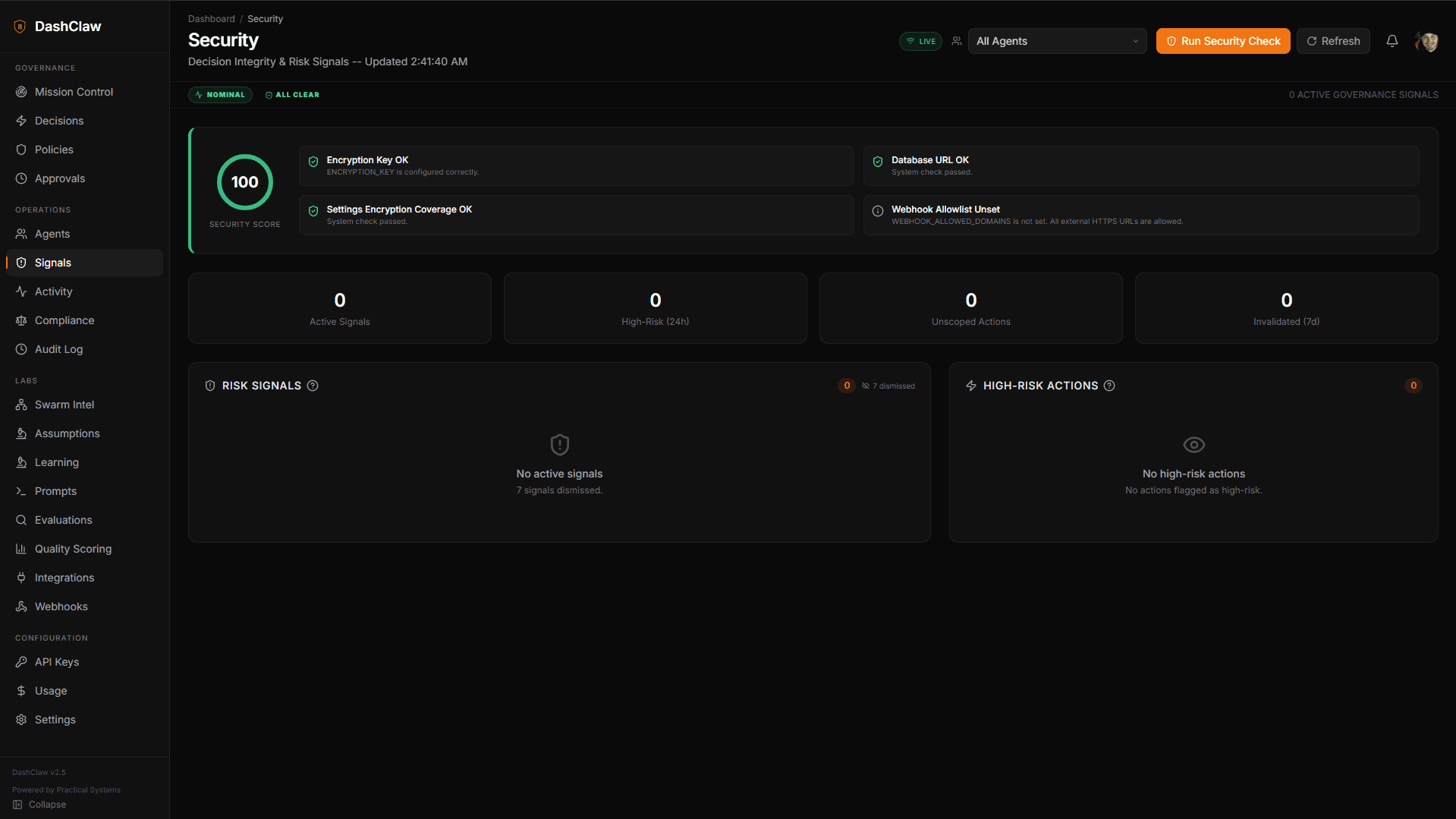 OSuite Integrity Signals